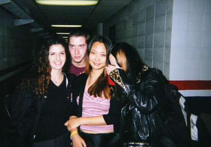 Me, my friend Jake, my friend NaYoung, and Joey, the drummer for Slipknot.