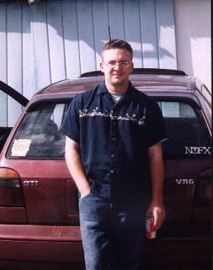 Here's Wes. He's one of my best friends from VA. He's in the marines now, so he lives in San Diego. This was from when he came up to visit in April/May...Notice the stickers on his car? I made sure those made it in the picture:)